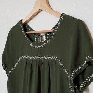 Green Boho Blouse